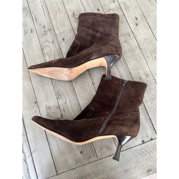 Michael Kors Brown Suede Ankle Boots - Picture 6 of 7